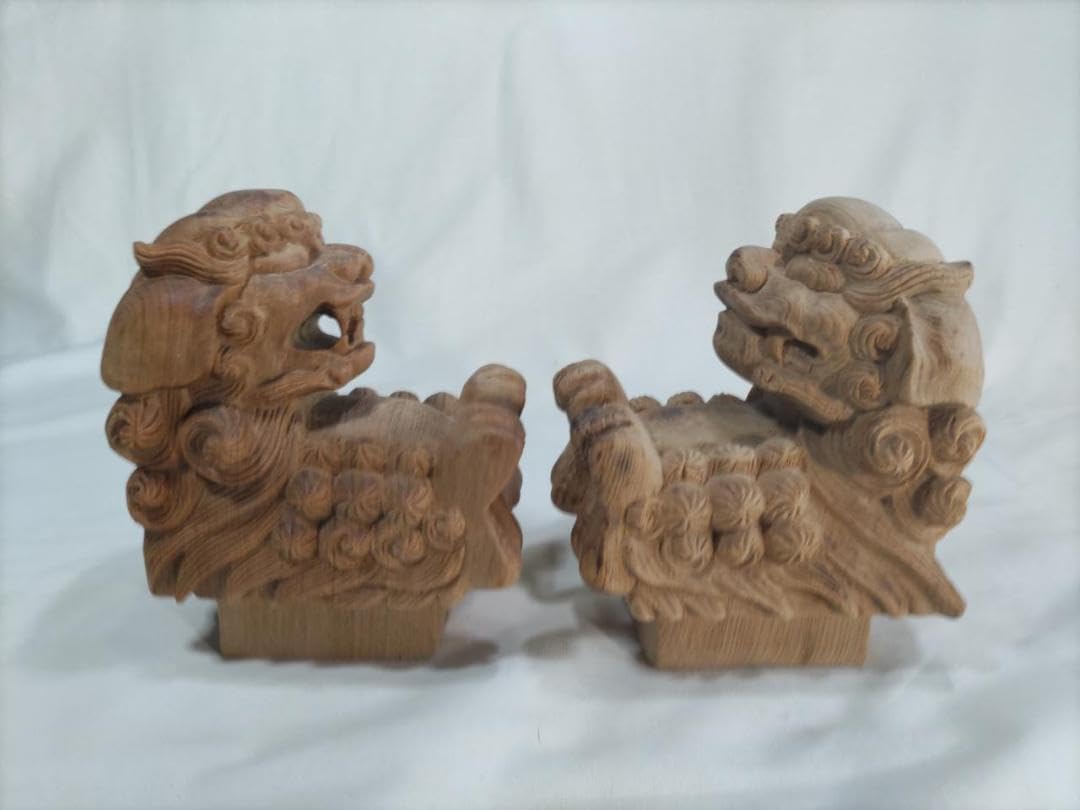 獅子鼻3寸 社寺仏閣、山車、屋台、木鼻、だんぢり彫刻 1組(2