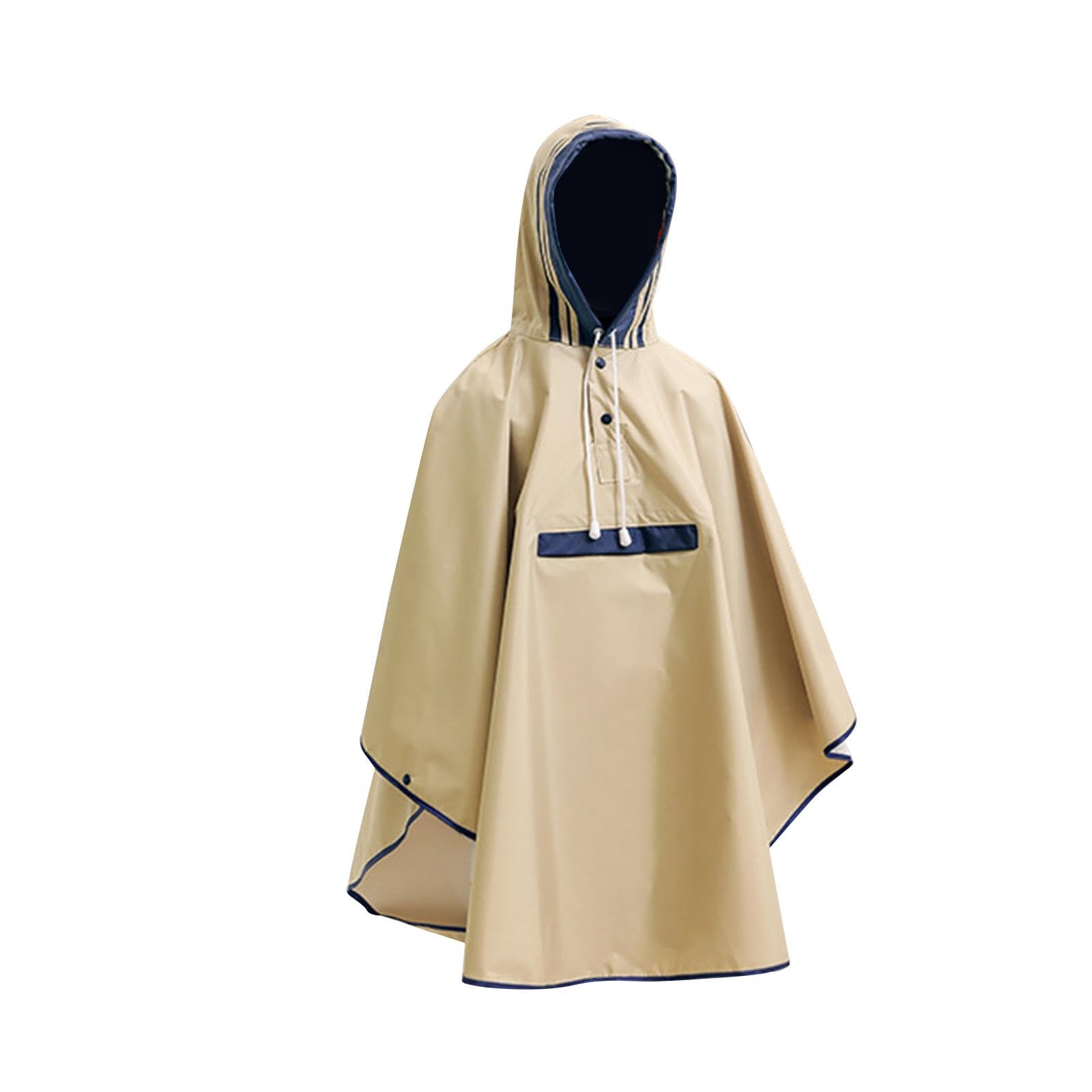 Adults Poncho Waterproof Jacket Raincoat for Men Women Unisex Adults Outdoor M Size Khaki|Clothing, Shoes & Accessories | Mens Clothing | Coats & Jackets-image-15