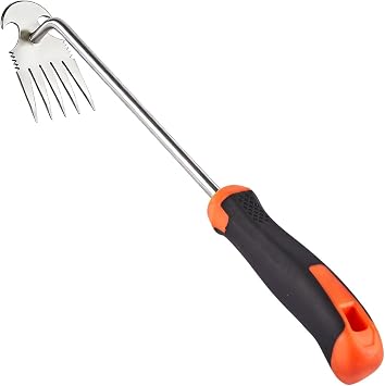 Weed Puller Tool, Rubber Handle Garden Manual Weeder Tool, Portable Stainless Steel Weeding Tools, For Hand Weeder Puller for Vegetable Gardening Backyard Farm Planting & Uprooting Weeding Tool