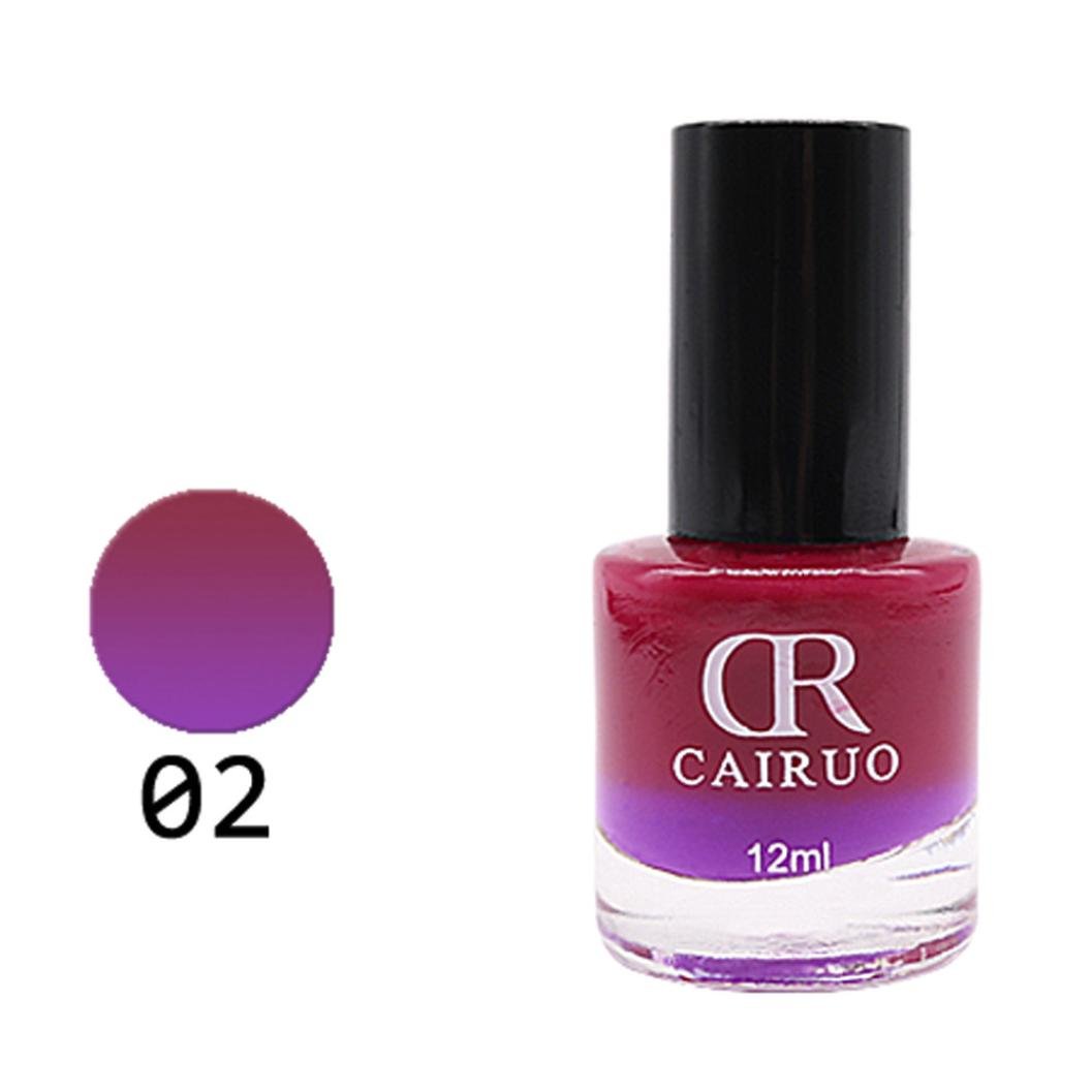 Nail Polish, 12ml Temperature ChangeCosmetic Nail Art Top Coats OrganizerSolid State for Nail Gel Set-Non Toxic Chemical Uv Yellow Polish,Safe and Effective (B)