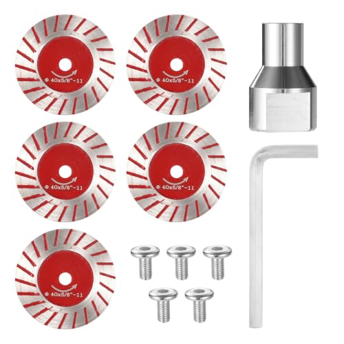 Juego de 12 Mini Discos Sierra de Diamante 40 mm para Amoladora Angular, Disco Corte Precisión con Tornillos y Brida Extraíble para Lijar y Grabar Granito Hormigón Porcelana