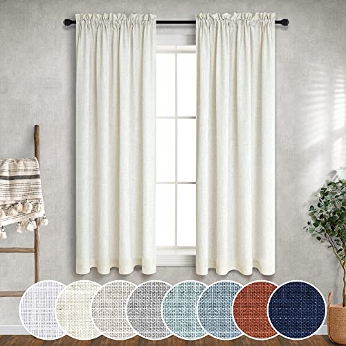 Cream Curtains 38 Inch Width for Kitchen Farmhouse 2 Panels