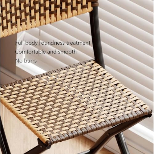 Chaise en rotin pliable légère et compacte avec dossier pour repas et extérieur - 6