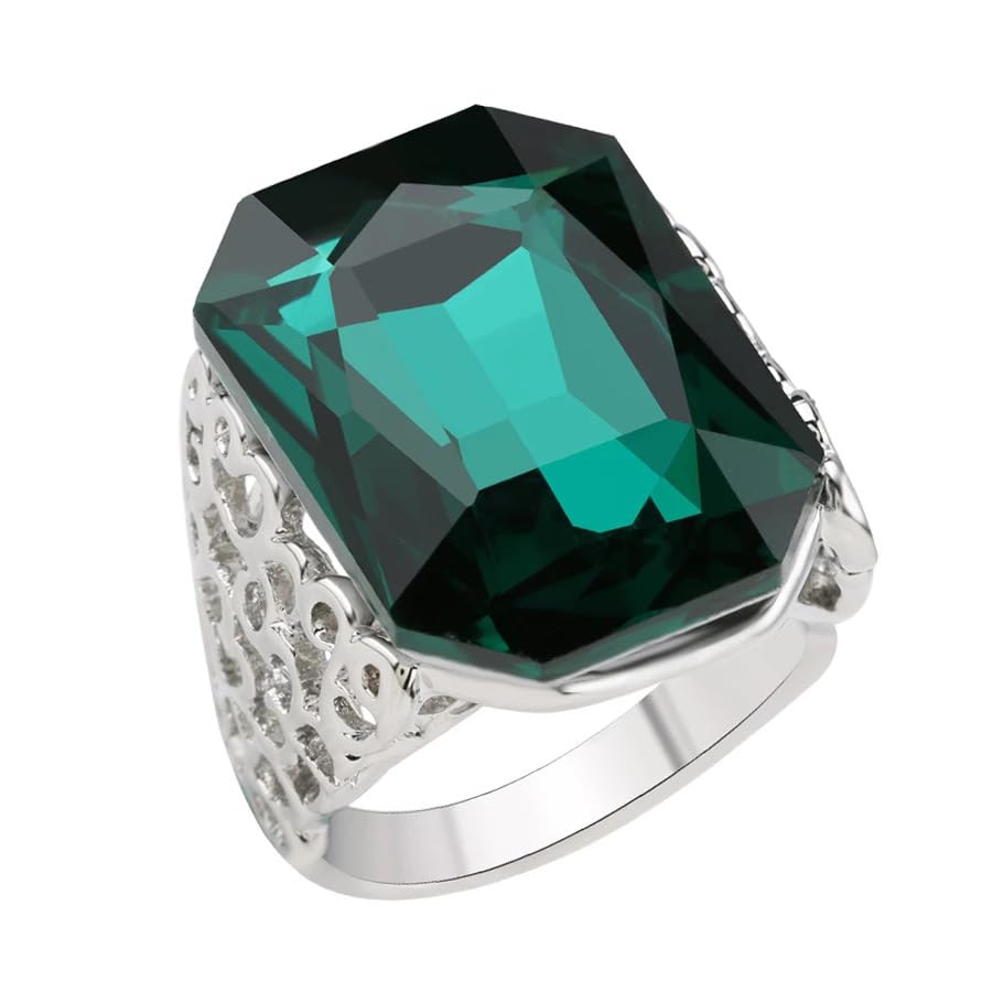 Dark Green Zircon Fashion Ring | Retro Emerald Ring for Men and Women-image-43