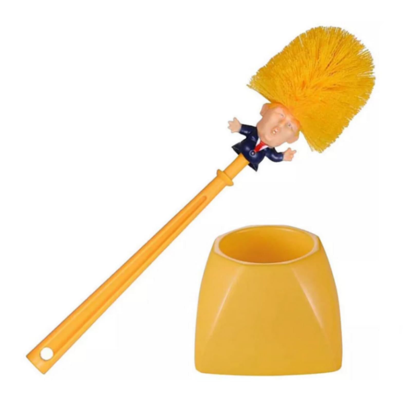 Bathroom Donald Trump Toilet Brush with Holder, Cleaning Brush Set, Funny Novelty Gift for Bathroom Decor, Housewarming, Holiday Surprise