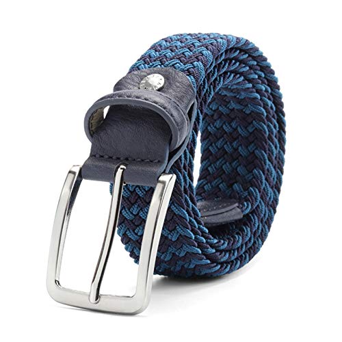 Believewang Cinturón elástico de la correa de los hombres de piel masculina del estiramiento trenzada cinturón de cintura elástica clásico correa ocasional, 100cm
