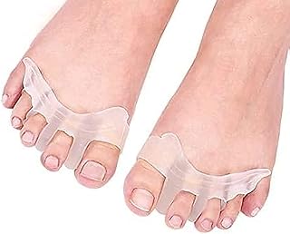 فاصل أصابع القدم من جل السيليكون من كاستويف، موزعات مطرقية، مصحح أصابع القدم المتداخل، فاصل محاذي لأصابع القدم لتخفيف آلام التهاب إبهام القدم للنساء والرجال، للاستخدام ليلًا ونهارًا، مقاس عالمي
