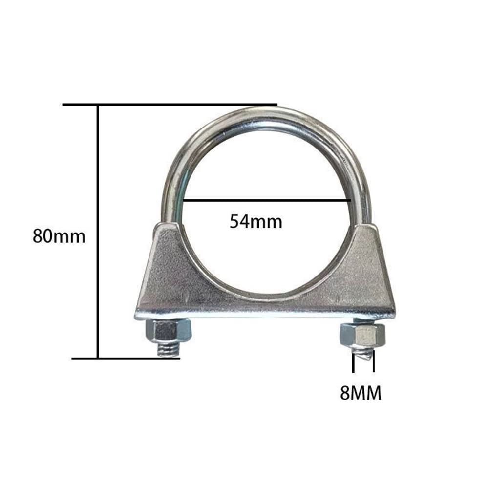 SHLPDFM Doppia Fascetta Per Tubo Di Scarico, Morsetto Di Scarico, 55 Mm X 125 Mm - Foto 10