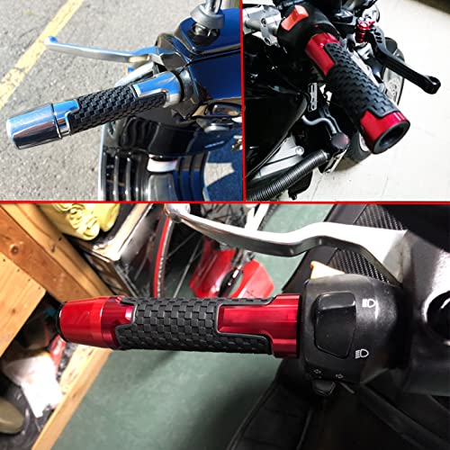 Motorcycle Grips Non Slip Rubber Bar 7/8" 22Mm Motorcycle Cnc Aluminum Powersports Handlebar Grips For Motorcycle Motorbike (Orange) #TOP1