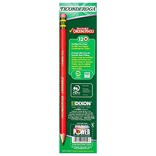 Ticonderoga Dixon lápices rojos borrables pack x72 miniatura 3