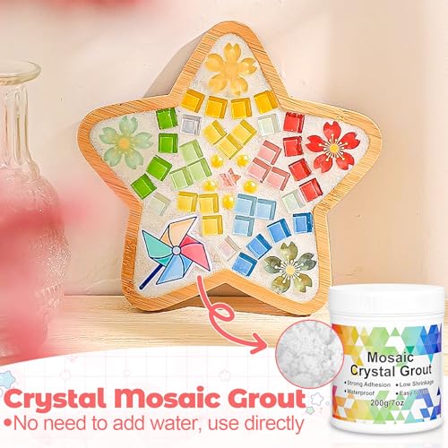 Mosaic Crystal Grout – Translucent Mosaic Grout Filler for Tiles Crafts, No Need to add Water, Essential for Handmade Art Glass Decor, & DIY Craft Projects (7.05oz) - Image 4