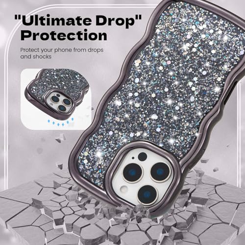 Coque iPhone 17 cadre ondulé galvanisé strass chic noir FABSPARK - 6
