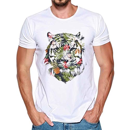 Camiseta para Hombre, Xinantime Hombres Que Imprimen la Camisa de Las Tees Blusa de Manga Corta para Hombres (XXXL, Blanco)