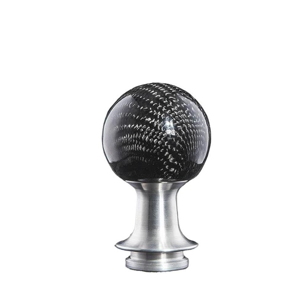 HYASDBWE Real Carbon Fiber Manual Gear Shift Knob for Golf for Polo for Bora for Jetta for Passat Gear Shifter Parts(Silver)