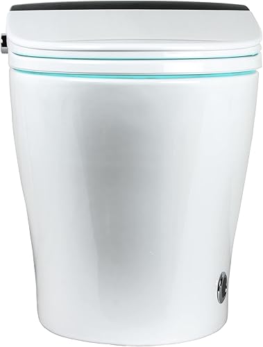 Miniatura 8 de Euroto Inodoro de doble descarga de una pieza con bidé integrado, bidé e inodoro integrados, tapa y asiento de apertura y cierre automático de lujo