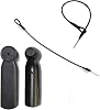 100 Pcs EAS Mini Security Tags and 17cm Black Lanyard, Tag Compatible 58khz Frequency for Clothes, Shoes, Bags