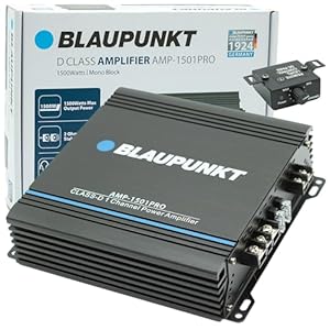 BLAUPUNKT 1501PRO Car Audio Monoblock 1 Channel 2 Ohm Stable Amp Amplifier 1500 Watts Max | Slim and Compact