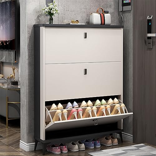 Rangement de chaussures peu encombrant meuble à chaussures 3 tiroirs rabattables