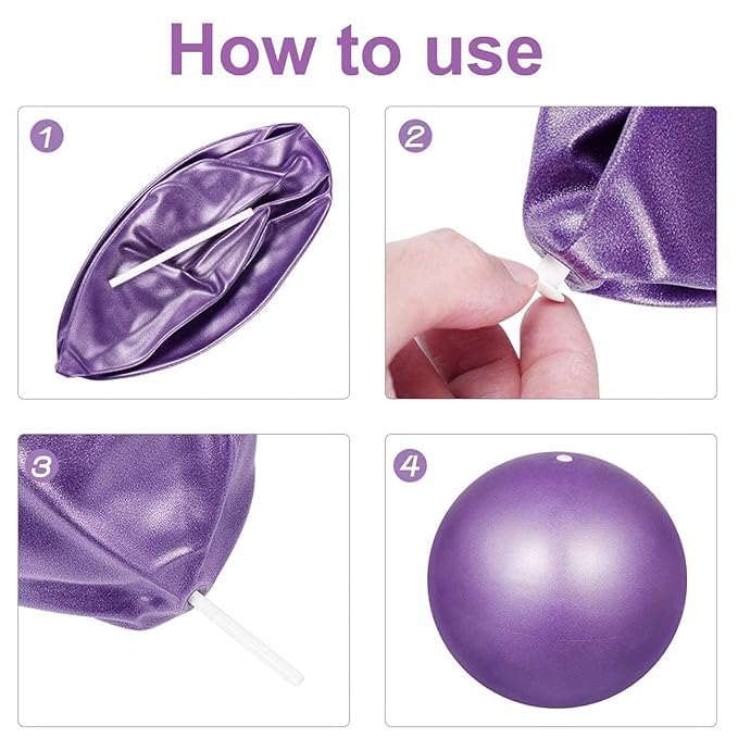 ERITIN Mini Exercise Ball 9inch/23cm Small Yoga Soft Pilate Ball Home Training Abdominal Workouts, Anti Burst and Slip, with Inflatable Straw for Therapy, Barre, Core Trainings(Multicolor) 4