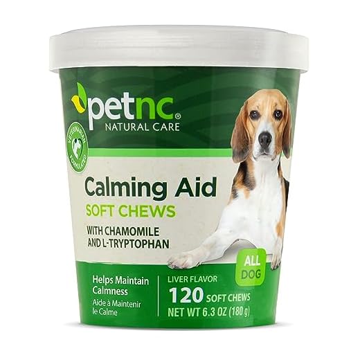PetNC Natural Care Calming Aid Soft Chews for Dogs, 120 Count
