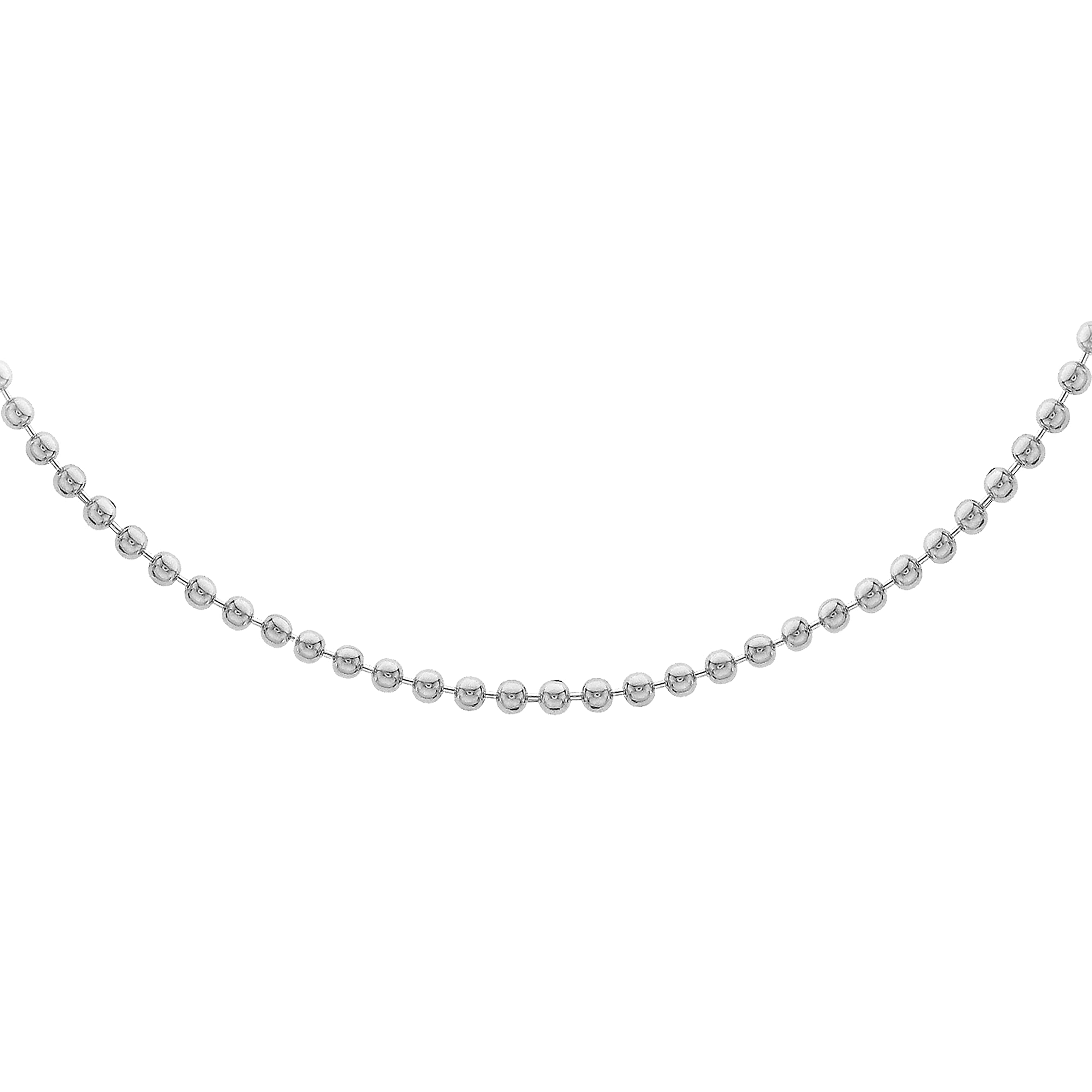Tuscany Silver Collana In Argento Sterling 925 Con Catena A Sfere 3 Mm - Lunghezza 56 Cm (22"), Ipoallergenica, Regalo