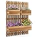 Outsunny Jardinera de Pared con Enrejado, Jardinera Exterior Grande de Madera con 3 Macetas Móviles y Orificio de Drenaje, para Exterior, Jardín, Terraza, Patio, 60x16x80 cm, Carbonizado