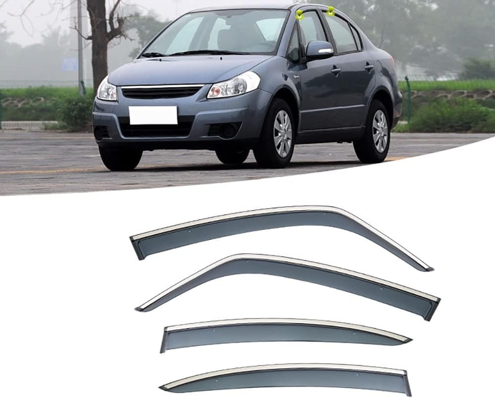 PANXUC Car Wind Deflectors for Suzuki SX4 2010, Side Window Wind Rain Deflector Window Visor Sun Rain Guard Smoke Guards