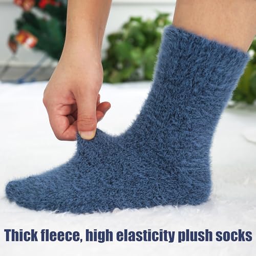 SISOSOCK 5 Pairs Fuzzy Soft Cozy Comfortable Socks for Women, Casual Sleep Comfy Socks, Perfect Warm Winter Gifts for Women — view 6