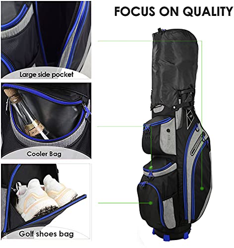 Yovital 14 Way Golf Cart Bag for Push Bag Classy Design Full Length with Cooler, Rain Hood, Putter Well