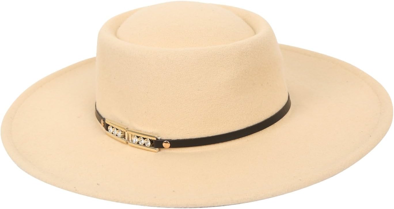 Vintage Wide Brim Fedora/Tribly Hat with Belt for Men