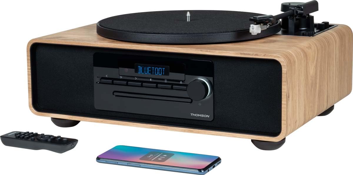 Thomson Micro Canale Stereo, Bluetooth 5.0, Lettore CD, Platino integrato (MIC300TT)