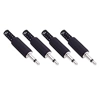 Vista 1 de Fancasee 4-Pack 3.5mm 1/8 Inch Replacement Repair Plug Jack TS Mono Male Plug 3.5mm Solder Type DIY Audio Cable Connector Adapter for Audio Cable