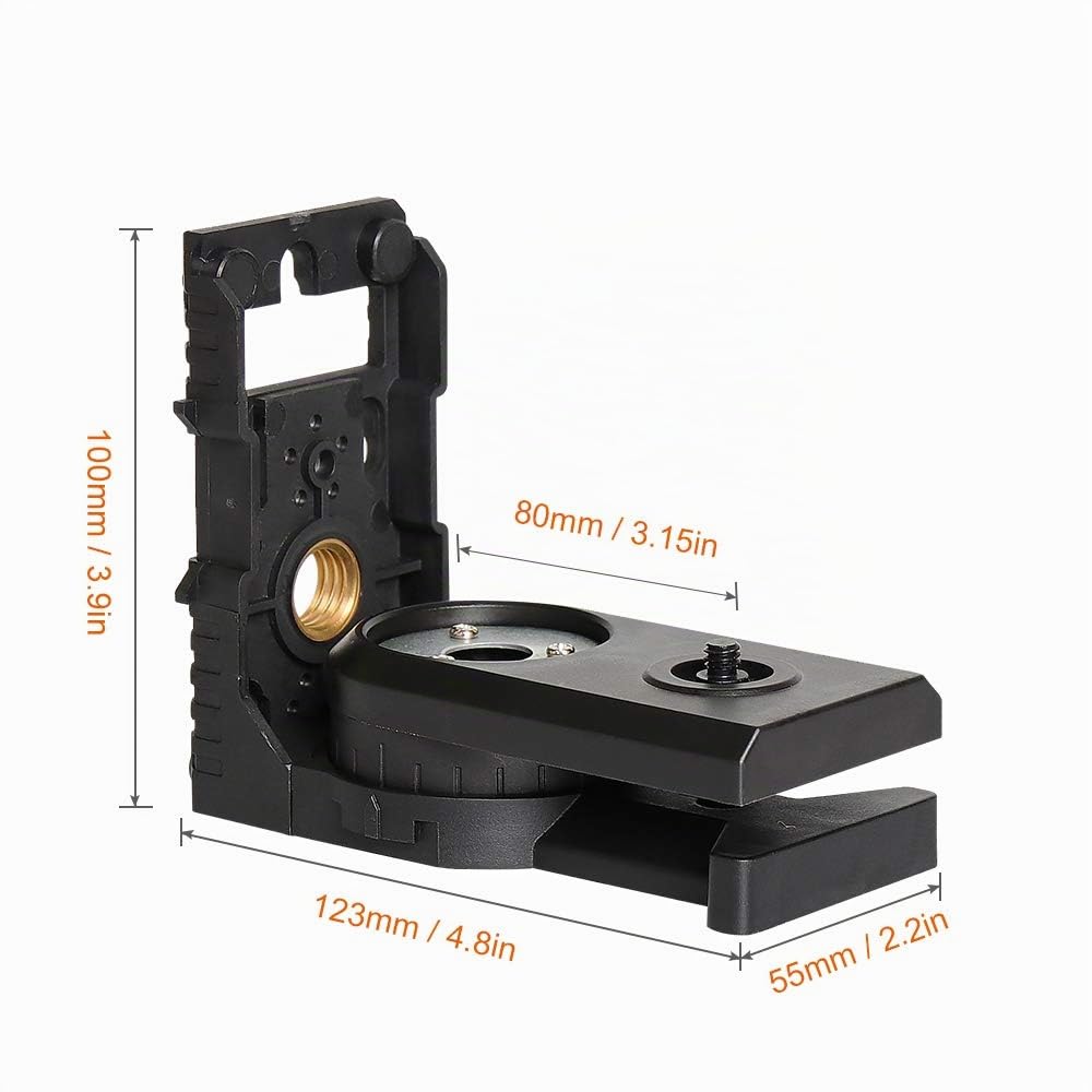 Huepar PV3 Adaptateur pour Niveau Laser, Base Pivotante Magnétique Multifonction, Support Réglable à 180°, Laser Level Adapter avec Fileté Mâle de 1/4"-20, Fileté Femelle 1/4"-20 et 5/8"-11