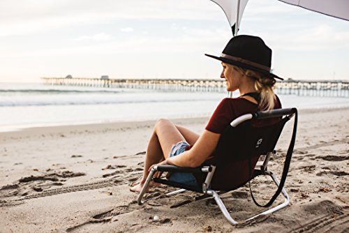 Image of Neso Beach Chairs - Lightweight, Portable and Foldable Recliner Beach Chairs for Park, Camping and Outdoor Adventures - with Slip Pockets and Shoulder Strap - 2 Pack - Black - Regular