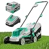 Litheli 13 Inch Cordless Lawn Mower, 5 Heights, 20V Electric Lawn Mowers for Garden and Yard, with Brushless Motor, 4.0Ah Battery & Charger Included