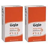 GOJO NATURAL ORANGE Pumice Hand Cleaner, 5000 mL Quick Acting Lotion Hand Cleaner Refill for GOJO PRO TDX Dispenser (Pack of 2) - 7556-02,White