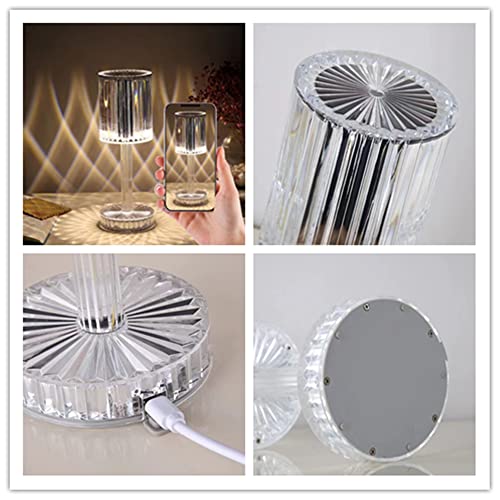 Crystal Table Lamp,Rechargeable Diamond Table Lamp For Bedroom Living Room,Party Dinner Wedding Decor ,16 Colors Changing Touch Lamp With Remote Control #TOP2