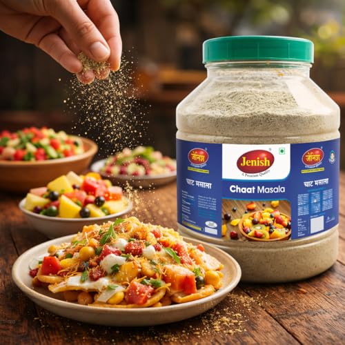 Image of Jenish Chat Masala Powder | Premium Spices Blend | Pure and Natural | Pack 1 | Fresh Natural Ingredients and Oils No Artificial Colours No Added Preservatives, 1 Kg, Multi Masala