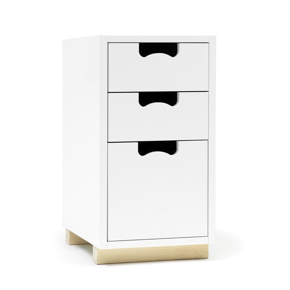 APRODZ Mango Wood Bow Chest of 3 Drawers StorageFor Living Room White Finish, Standard (cd-35)-image-20