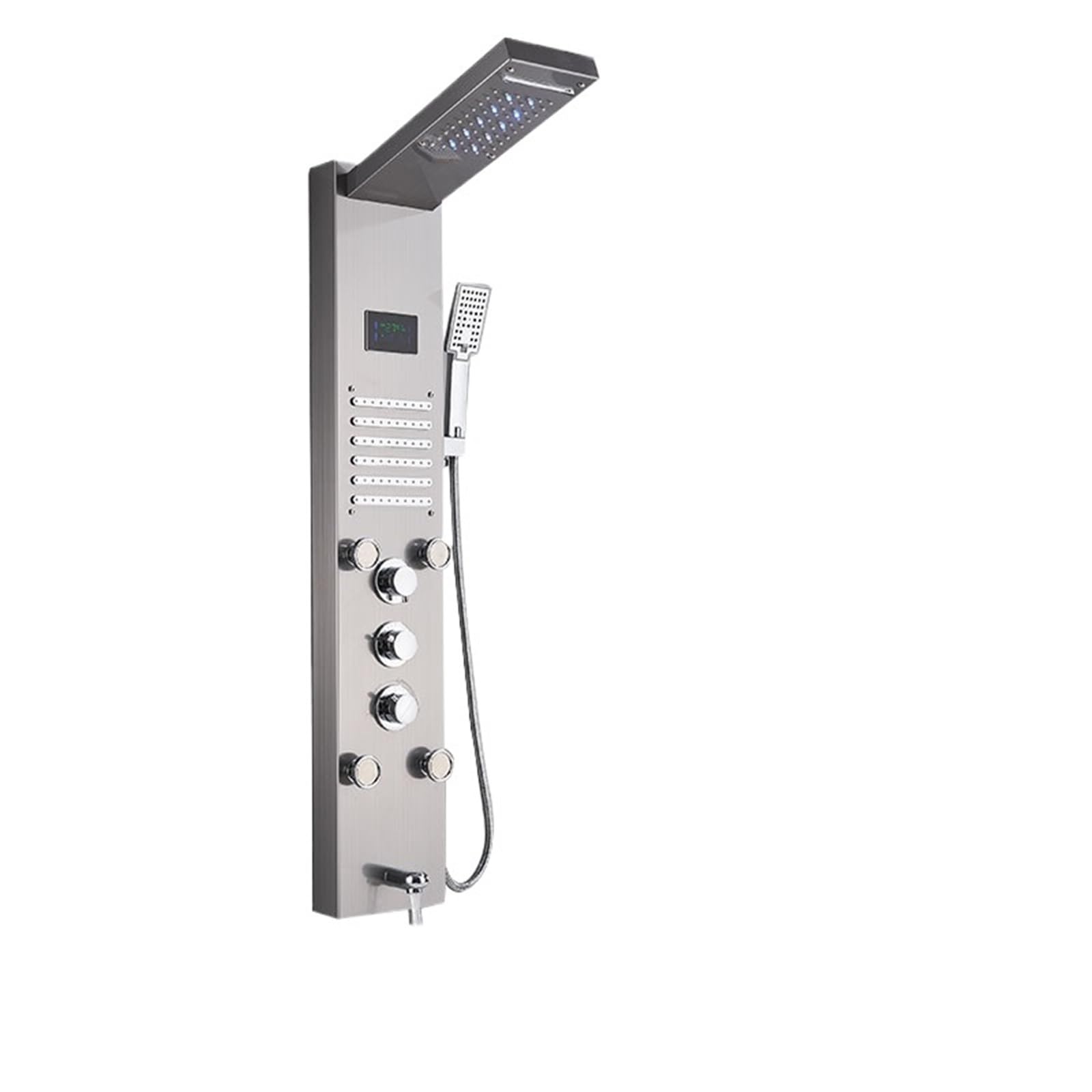 Mitigeur de pluie noir brossé Nickel 8004 avec écran digital et douchette de salle de bains