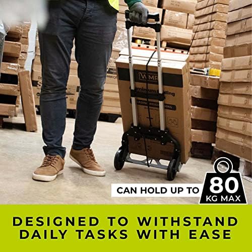 WMR Heavy Duty Folding Hand Truck Aluminium Trolley Multi Purpose Barrow Sack Hand Truck 80KG / 176LB Load Capacity