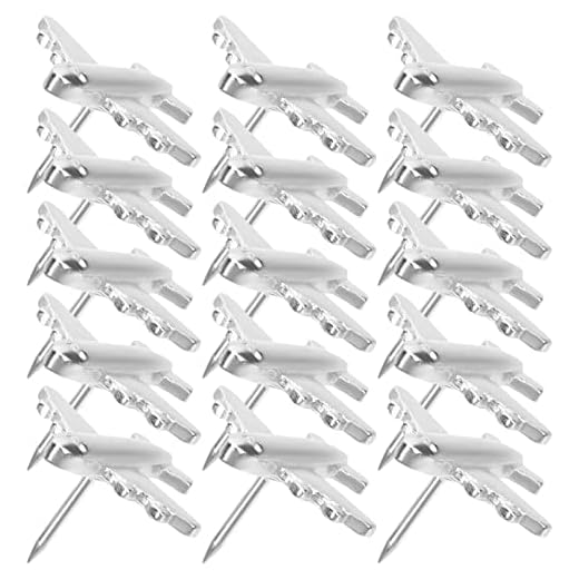 STOBOK 12 Uds Chinchetas De Metal con Forma De Avión Chinchetas Decorativas De Metal para Avión Chinchetas De Mapa del Mundo para Tablón De Anuncios Fotos De Mapas