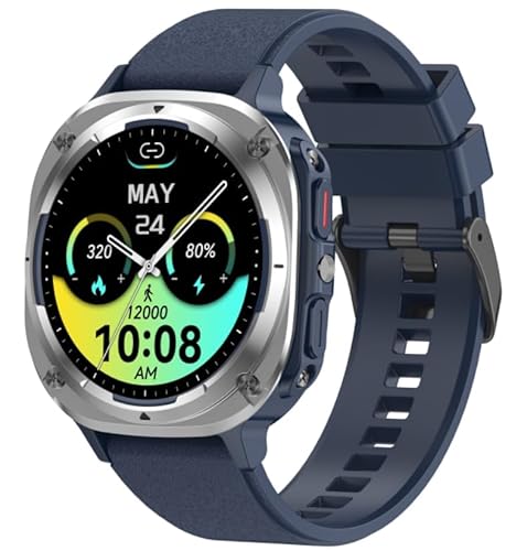 TIMU Smartwatch Herren, 1.45" AMOLED Smart Watch Herren mit Anrufe tätigen/Empfangen, 115+Sportmodi Fitnessuhr mit Herzfrequenz/Schrittzähler/Schlafmonitor, IP68 Wasserdicht Sportuhr für Android iOS
