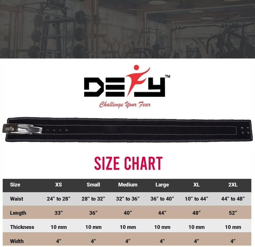 Miniatura 9 de DEFY Power Lifting Belt Lever Buckle Genuine Leather 10MM Gym Training Exercise Belt Black