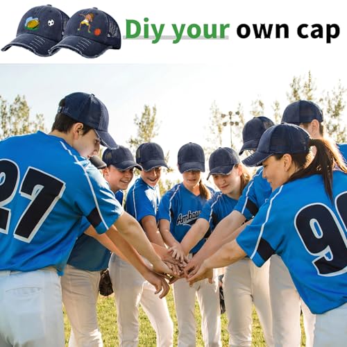 Image of Suhine 24 Pcs Blank Trucker Hat Bulk Unisex Mesh Baseball Cap for Sublimation Embroidery Vintage Adjustable Hat for Men Women