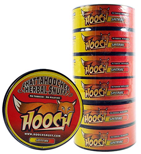 (6) Six Chattahoochee Hooch Herbal Snuff Cans 1.2oz/34g - Spitfire - No Tobacco, No Nicotine