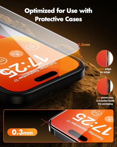 Image of UNBREAKcable for iPhone 15 Screen Protector [Quick-Installation Box] 3-Pack 9H+ Hardness Shatterproof Tempered Glass [99.99% HD Clear] [Case Friendly] [Bubble Free] for iPhone 15 6.1 inch