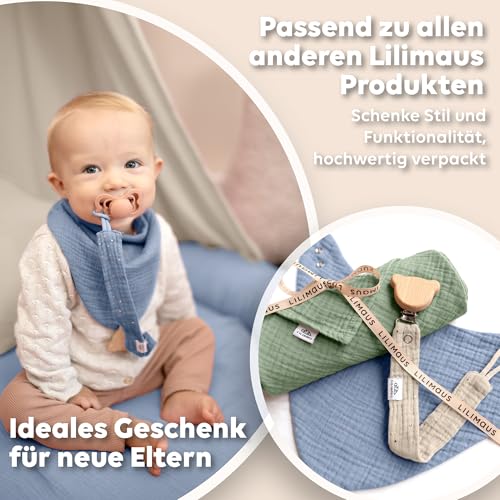 lilimaus Dreieckstuch Baby aus 100% Baumwolle - Musselin Halstuch & Dreieckstuch Kinder (0–4 Jahre) - Atmungsaktives Sabberlätzchen Baby Halstuch
