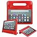 Price comparison product image TNP Shock Proof Case for All New Fire 7 Tablet (9th Gen, 2019 Release) - For Kid Friendly Child Proof Anti Slip Impact Drop Light Weight Convertible Handle Stand Cover Protective Case (Red)