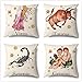 Juego de 4 Funda de Cojines Constelación Throw Pillow Case Duradero Lino de Algodón Funda de Almohada Cuadrado Funda de Cojines Decorativa para Sofá Cama Hogar Coche Interior B2477 55x55cm/22x22inch